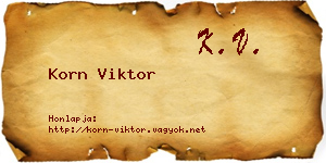 Korn Viktor névjegykártya